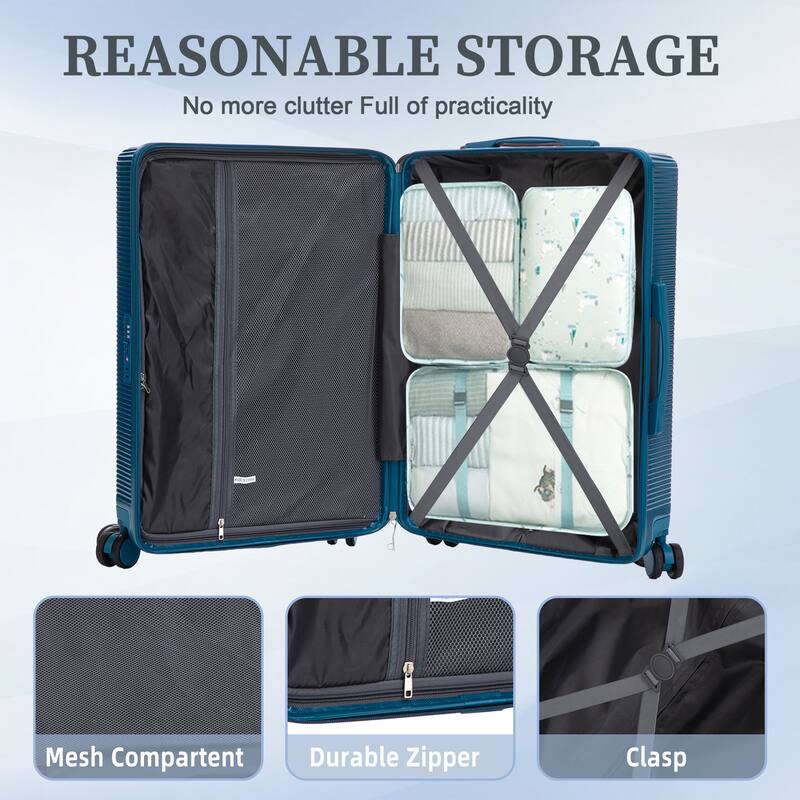 3 PCS Spinner Wheel Luggage in ABS, TSA Combination Lock