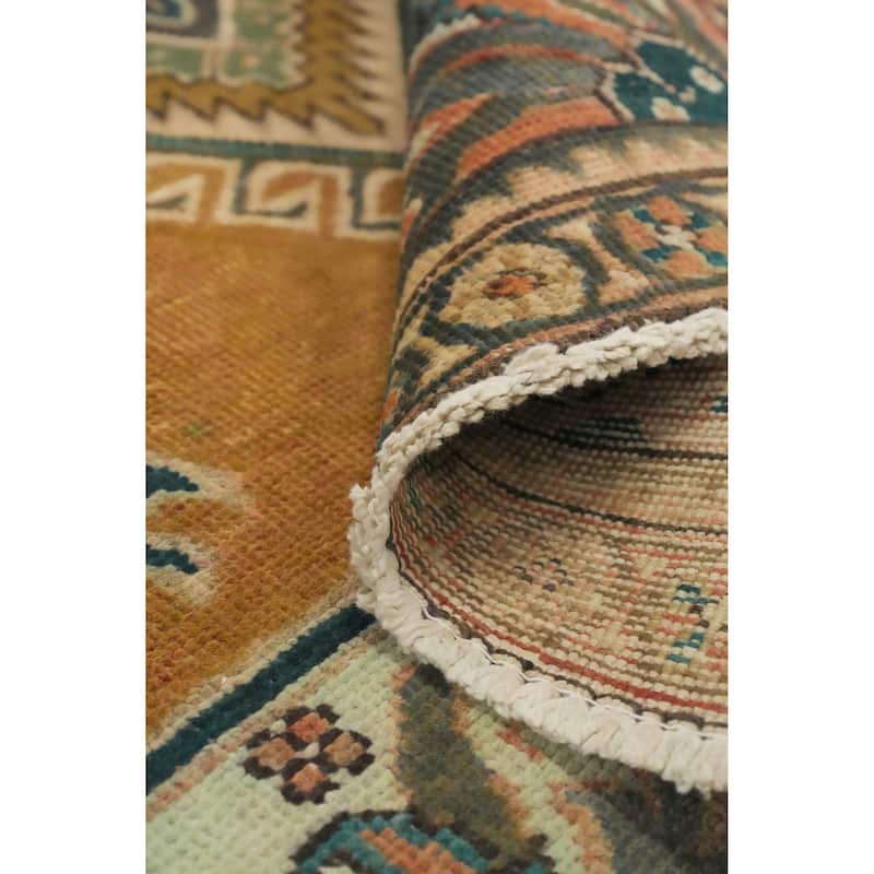 Hand Knotted Oriental 100% Wool Carpet Traditional Medallion Oranges & Rust Tabriz Area Rug - 5' 2'' X 3' 7''