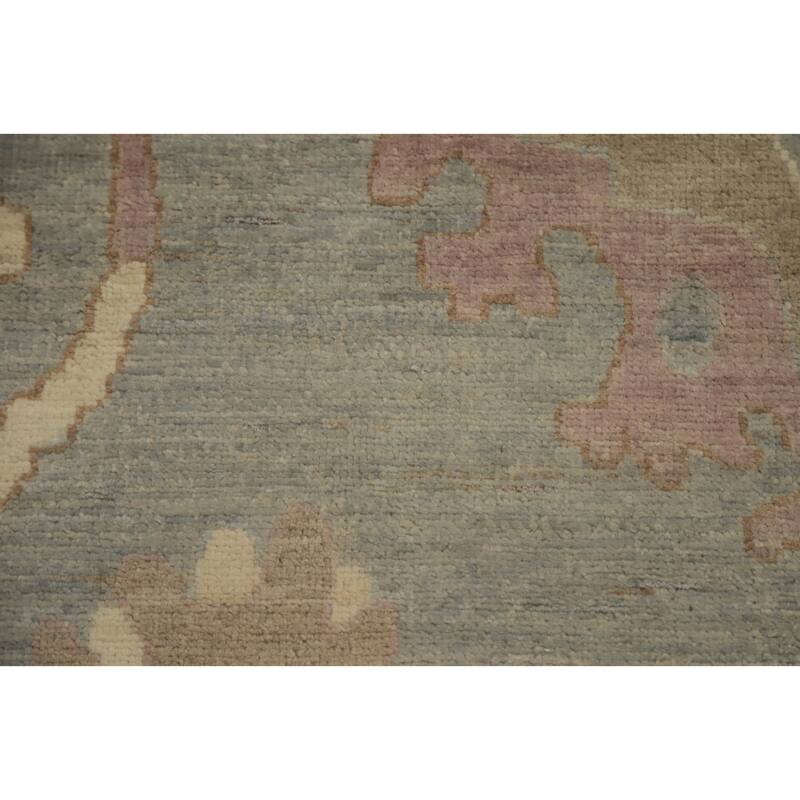 Hand Knotted Oriental 100% Wool Carpet Transitional All-Over Greys & Charcoal Oushak Area Rug - 13' 7'' X 9' 8''