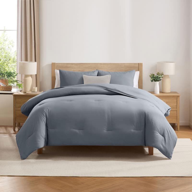 Empyrean Modern Reversible Comforter - Slate Blue - King