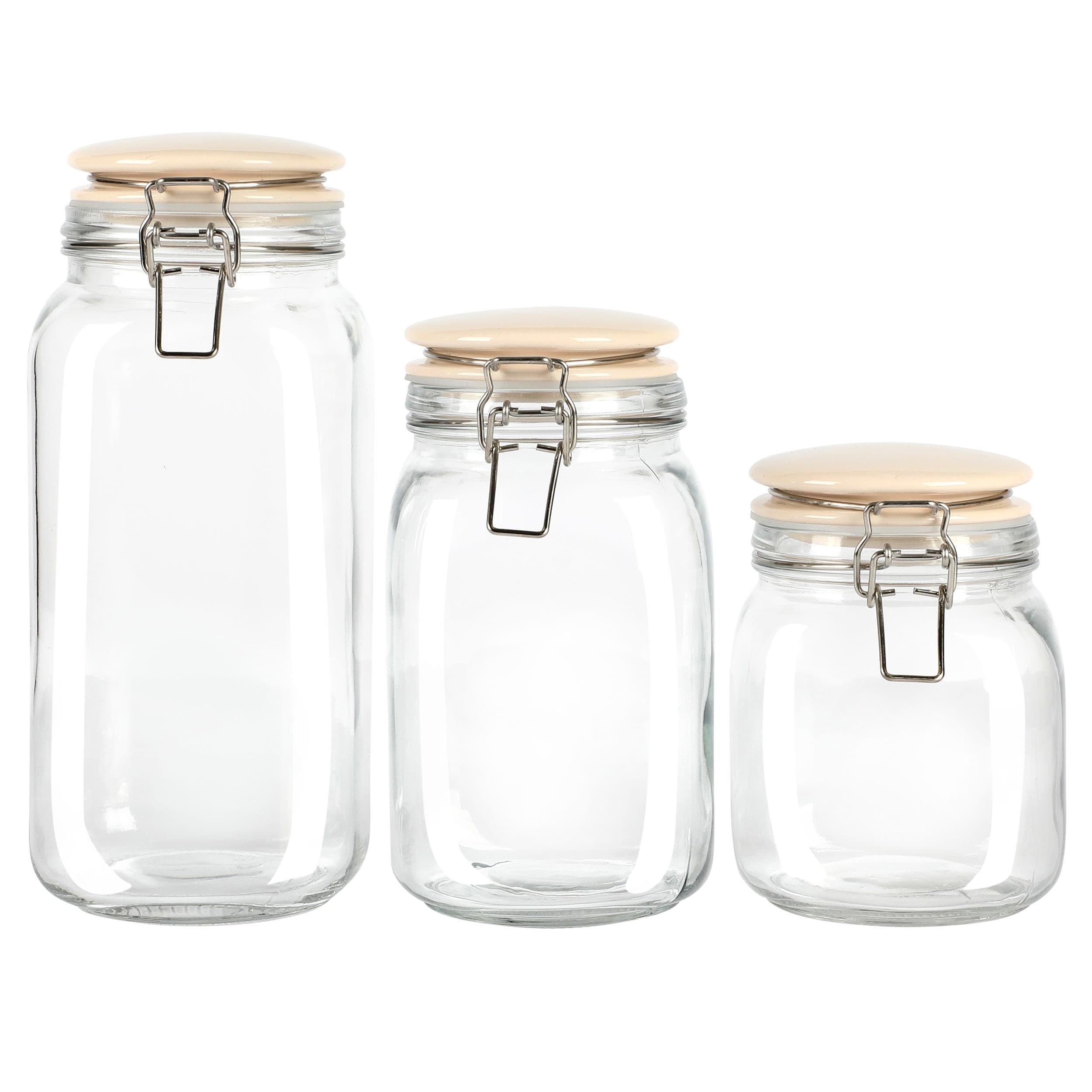 Hammered Glass Jar with Bamboo Lid