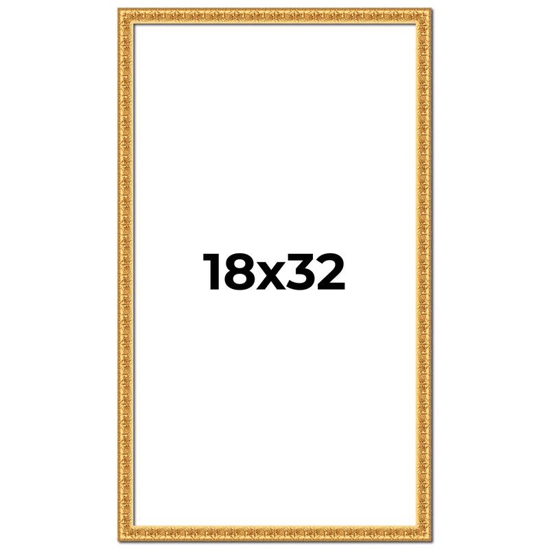 18x32 Frame Gold Real Wood Picture Frame Width 1 inches | Interior