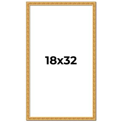 18x32 Frame Gold Real Wood Picture Frame Width 1 inches | Interior