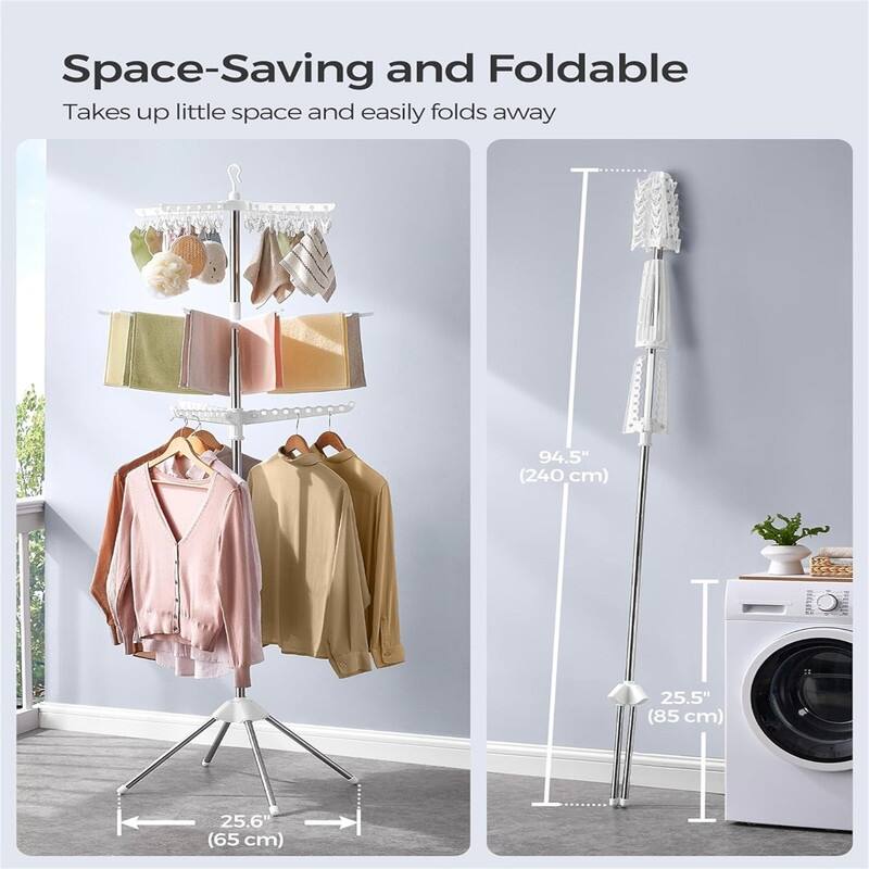 Clothes Drying Rack, 59-Inch Folding Laundry Drying Rack