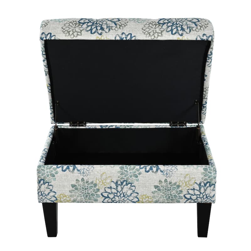 Zahra Tufted Fabric Storage Ottoman by Christopher Knight Home