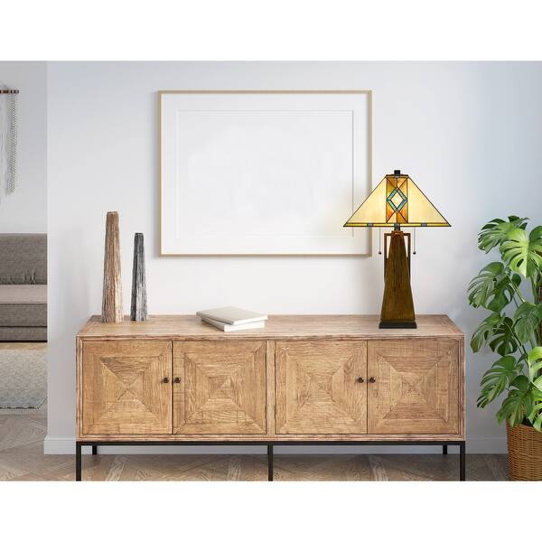 Tiffany Faux Wood Resin Table Lamp - On Sale - Overstock ...