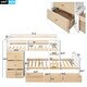 preview thumbnail 3 of 7, Wooden Twin over Twin Loft Bunk Bed with Storage Drawers and Ladder