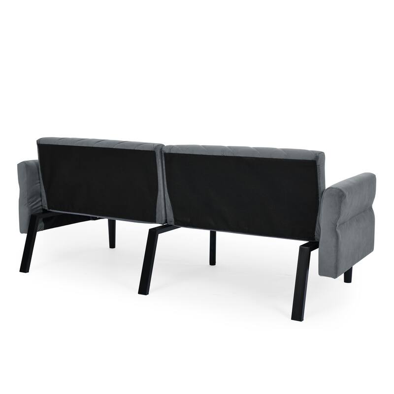 Convertible Futon Sofa Bed Couch,87" Inch Velvet Foam Futon,Modern Sleeper Sofa with Armrest for Living Room