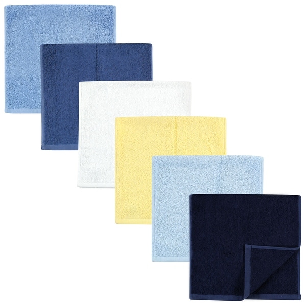 slide 1 of 1, Hudson Baby Infant Boy Rayon from Bamboo Burpcloth 6pk, Blue Yellow, One Size - Blue Yellow - One Size