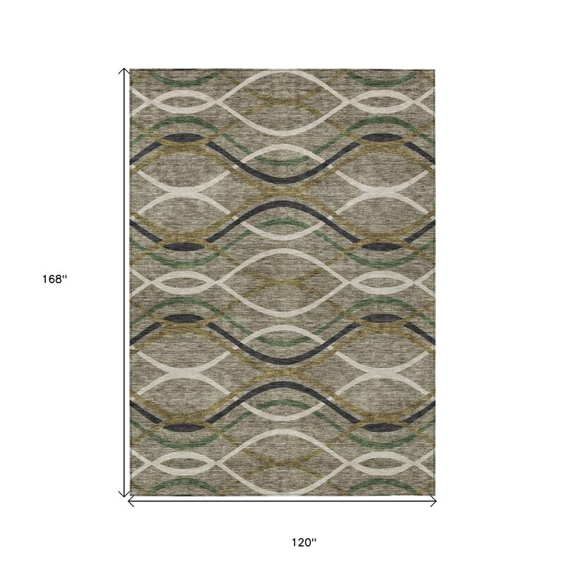 HomeRoots Abstract Transitional Rectangle Outdoor Rug