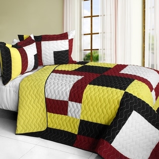 Dawn and Sunset Brand New Vermicelli-Quilted Patchwork Quilt Set Full ...