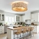 preview thumbnail 4 of 12, 20 Inch Boho Rattan Flush Mount Ceiling Fan with Lights and Remote Control, 6-Speed Reversible Caged Ceiling Fan for Low Profile
