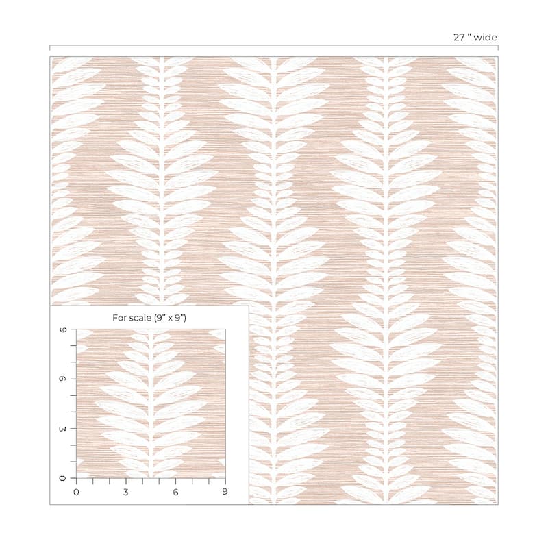 Lillian August Carina Leaf Ogee Embossed Vinyl Unpasted Wallpaper