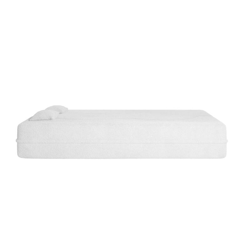 Modern Floor Sofa with 2 Pillows Foam-Filled Sleeper Sofa Bed