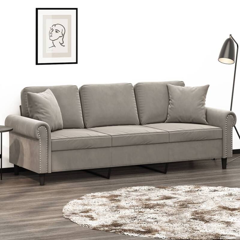 vidaXL Sofa Sectional Couch with Pillows and Cushions for Living Room Velvet