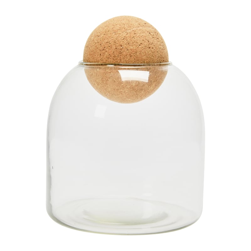 Glass Jar w/ Cork Ball Lid