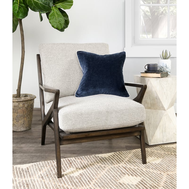 Villa by Classic Home Harriet Velvet Throw Pillow - 22x22 - Navy Blue