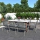 preview thumbnail 10 of 10, Amazonia Outdoor Patio 9-piece Rectangular Wood & Rope Dining Set White Table & Grey Chairs