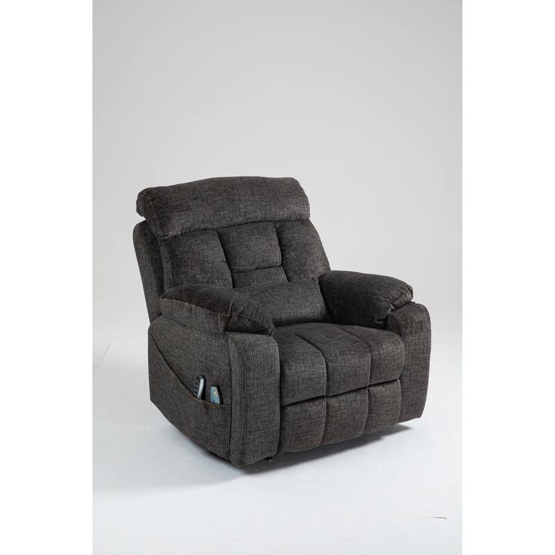 Power Lift Recliner Chair with Heat & Massage, Heavy Duty Recliner Chair with 2 Cup Holders & 2 Remote Controls