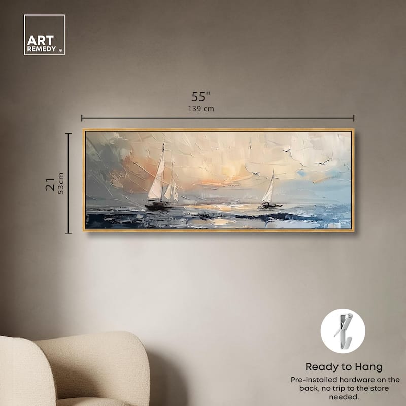 Early Sail Panoramic Canvas by Art Remedy