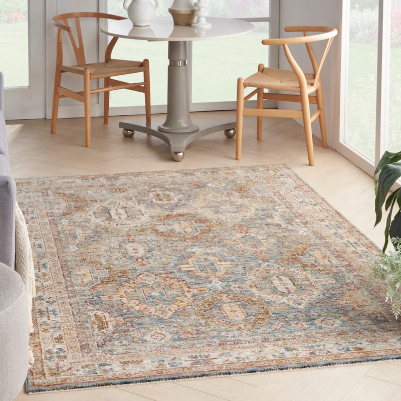 Nourison Petra Traditional Vintage Persian Area Rug - 3' 11" x 5' 11" - Blue
