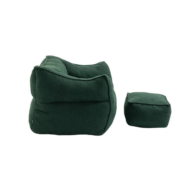 GDFStudio - COOLMORE Boucle Bean Bag Chair with Memory Foam Filling for Ultimate Comfort