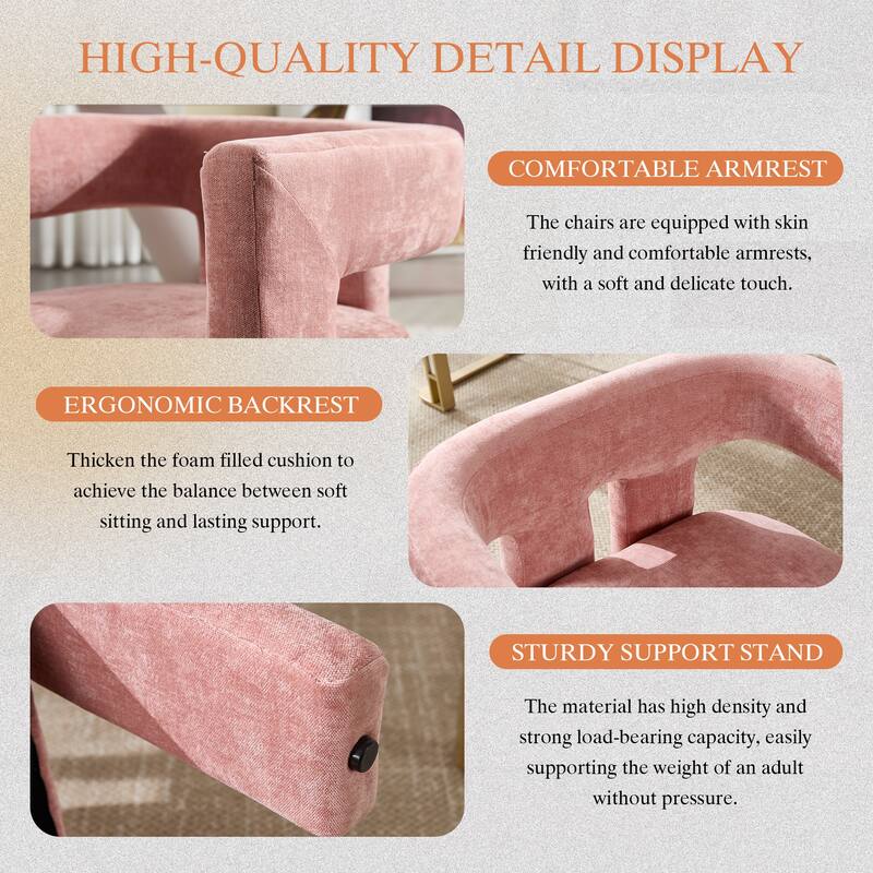 Pink Barrel Chair Side Chair Accent Chair Set of 2, Modern Reading Chair Beige Reception Chair Kitchen Chair