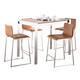 Option Camel Faux Leather/Walnut Wood Top