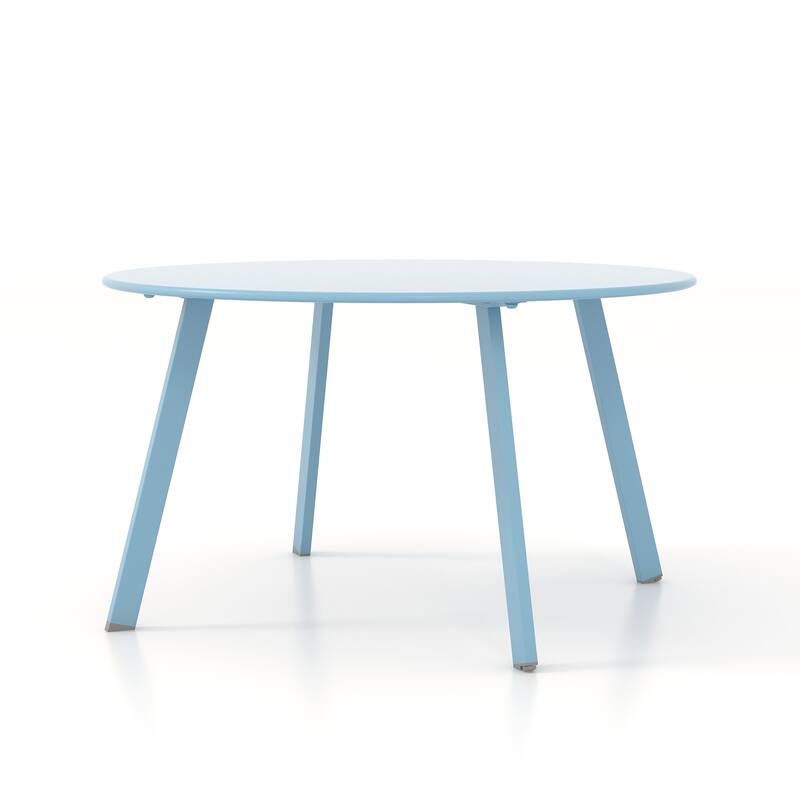 Clihome Patio Round Metal Coffee Table, Outdoor Side Table