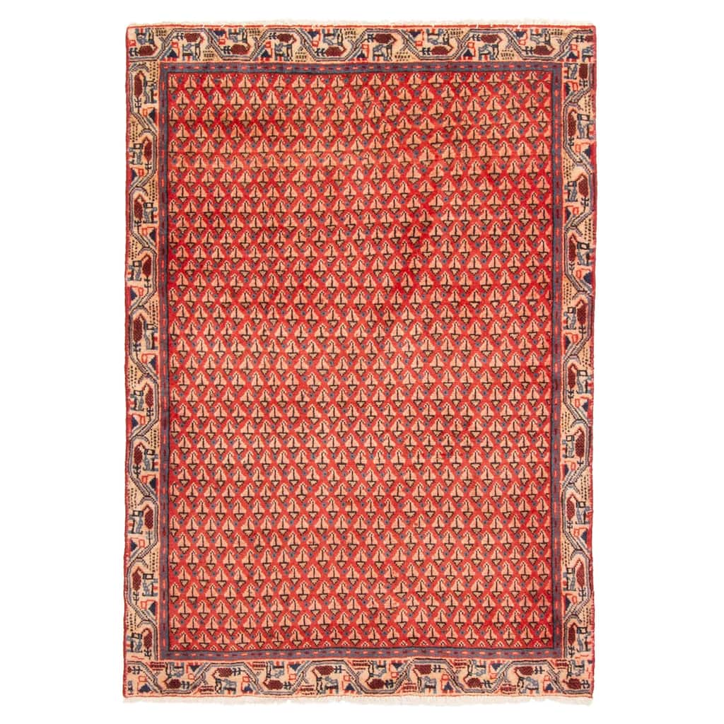 ECARPETGALLERY Hand-knotted Andelz Red Wool Rug - 3'3 x 4'9