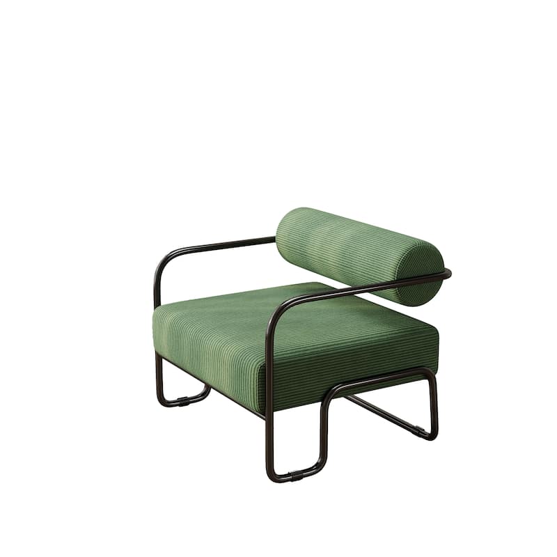 Living Room Iron Accent Chair,Corduroy Upholstered Arm Chair