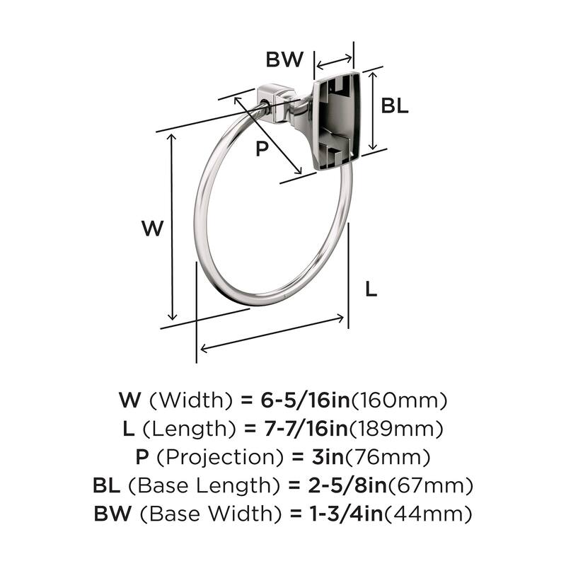 Amerock Highland Ridge 7-7/16" Wall Mounted Towel Ring