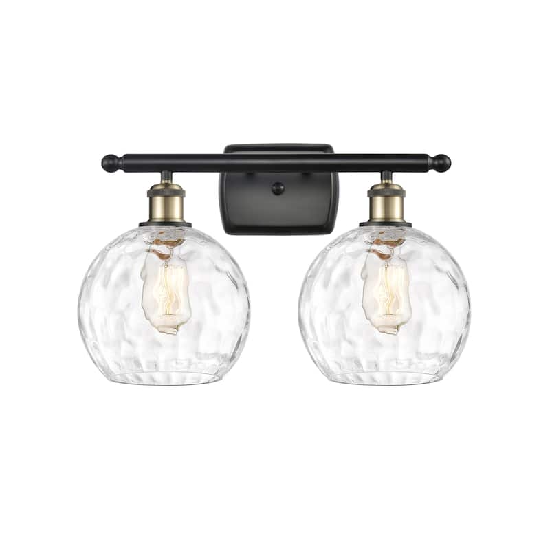 Innovations Lighting 516-2W-13-18 Athens Vanity Athens 2 Light 18" - Black Antique Brass / Clear Water Glass