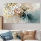 preview thumbnail 5 of 12, Designart - Gold Floral Brushstroke Abstract Painting - Flowers Canvas Wall Art Set - Oversized Traditional Wall Decor 48 in. W x 28 in. H - 4 Equal Panels