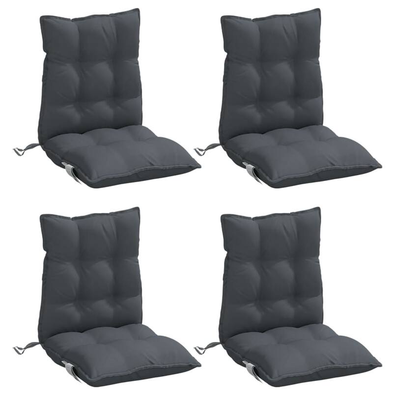vidaXL Lowback Chair Cushion Set of 4 Anthracite - 19.7 x 39.4 x 2.8 in.