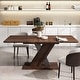 preview thumbnail 1 of 14, GDFStudio - Reynard Modern Multifunctional Extendable Console Dining Table with X-Base Design - 70.87"L Walnut