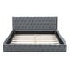 preview thumbnail 3 of 7, Queen Size Velvet Upholstered Platform Bed,with Luxurious Diamond Grid Headboard,Gray