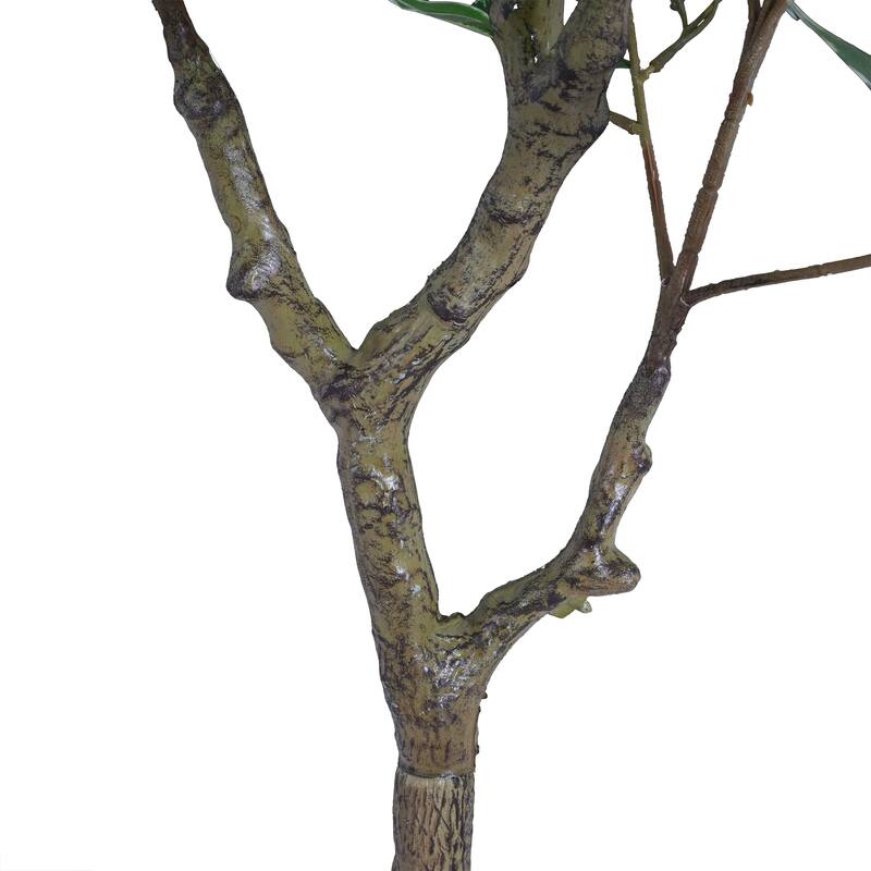 51" Pre-potted Artificial Ficus Tree with Black Plastic Pot