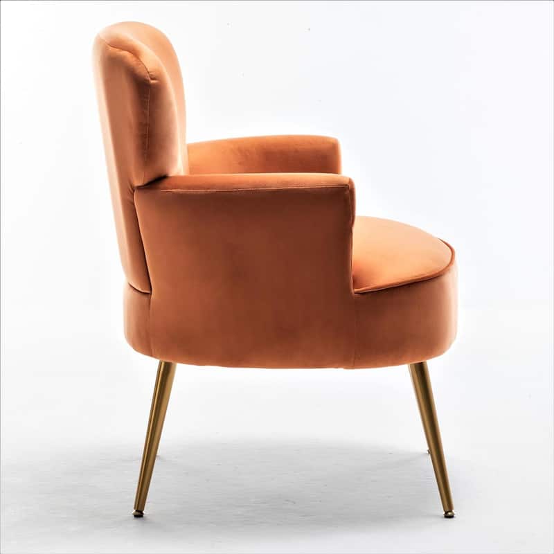 US Pride Furniture Trendy Velvet Accent Chair with Gold Metal Legs Upholstered Armchair