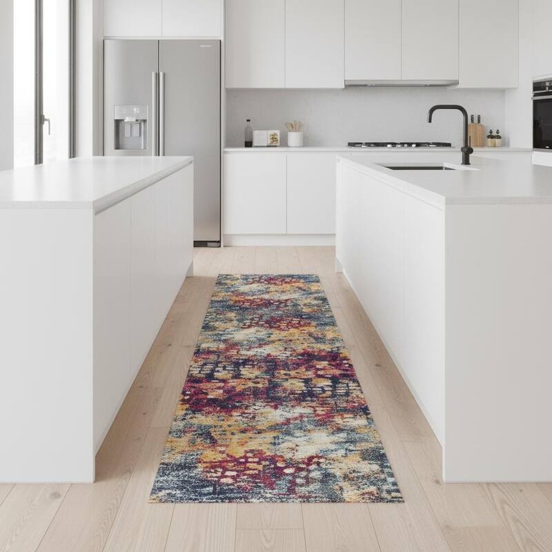 HomeRoots Codo Abstract Modern Square Area Rug - 9' Runner