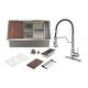 preview thumbnail 29 of 40, All-in-One Kit Undermount Single Bowl 16 Gauge Nano Brushed Stainless Steel Workstation Kitchen Sink with Faucet and Accessories