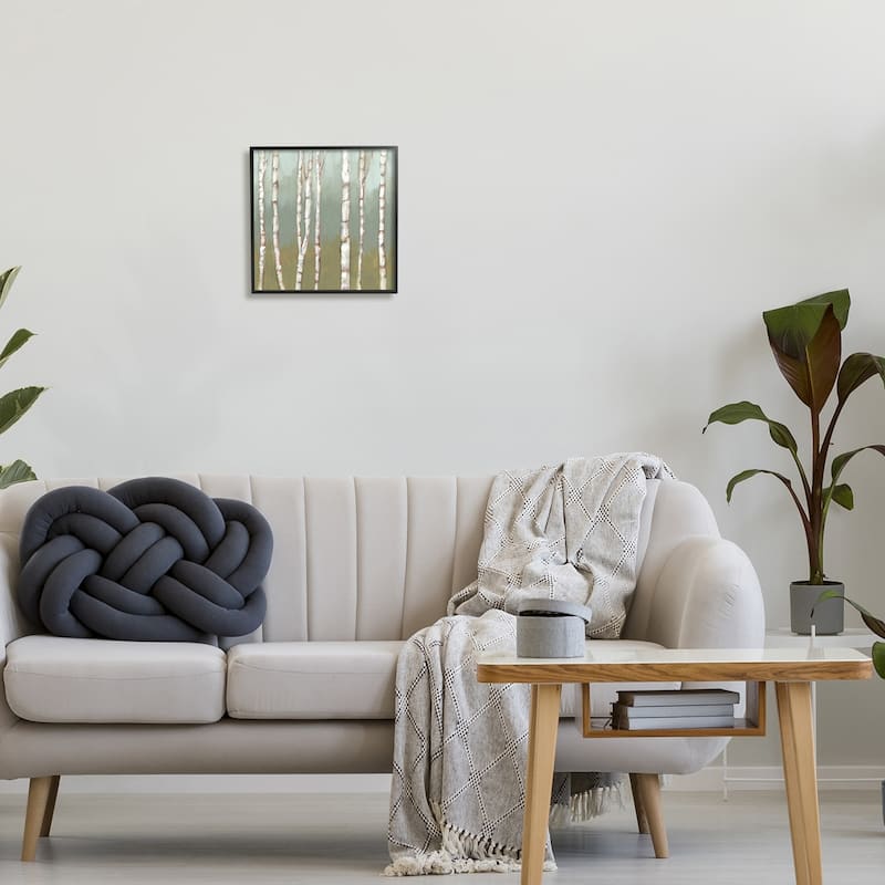 Stupell Contemporary Birch Tree Forest Striped White Bark Painting Framed Wall Art