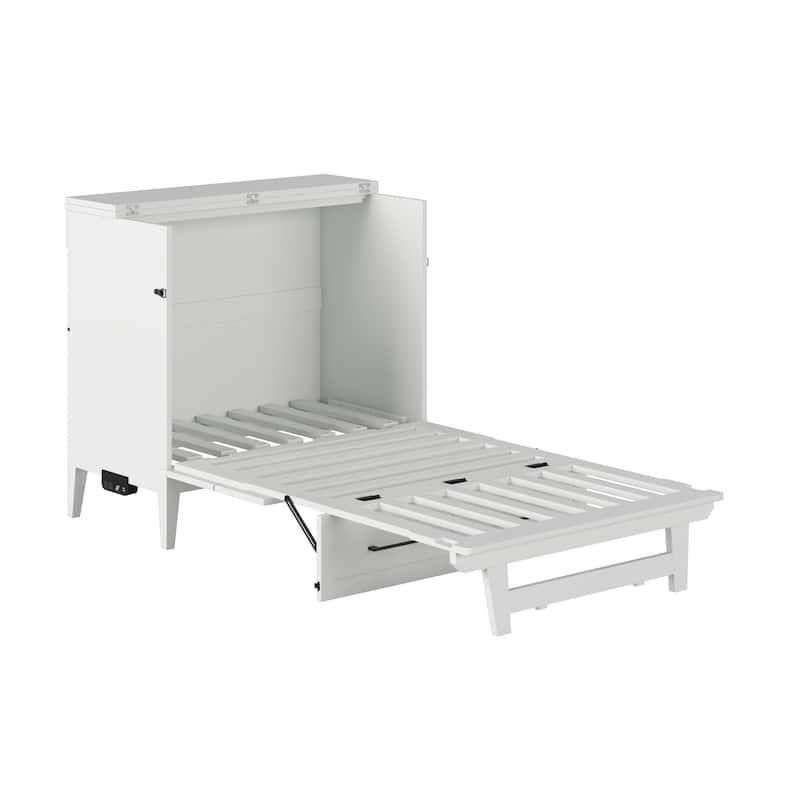 Santa Fe Murphy Bed Chest with Mattress and Built-in Charger