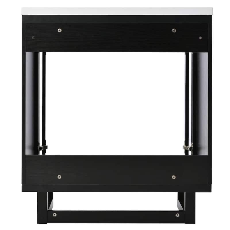 GDFStudio - Zenia Wood & Ceramic 30" Bathroom Vanity Set with Sink & Storage Cabinet Combo