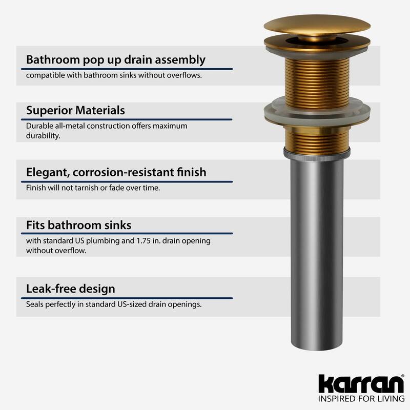 Karran PU25 Pop-Up Vanity Bowl Drain