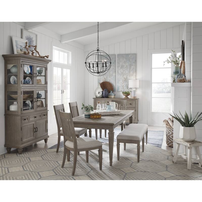 Magnussen Home Lancaster Dovetail Grey Extendable Rectangular Dining Table - 38''W x 68''D x 30''H