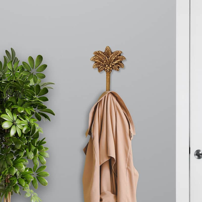 Theira Palm Tree Gold Cast Iron Wall Hook - N/A