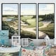 preview thumbnail 13 of 18, Designart "Golf Course In The Summer" Landscape Golf Course Framed Canvas Art Print - 3 Panels 36 in. wide x 28 in. high - 3 Panels - Black