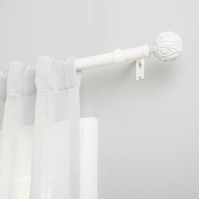 ATI Home Vulcan 1" Adjustable Window Curtain Rod and Finial Set