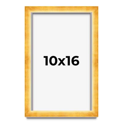 10x16 Shadow Box Frame Gold | 1.625 Inches Deep Real Wood Traditional